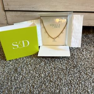 New Stella & Dot Stellar chain Crystal Strand Necklace Gold